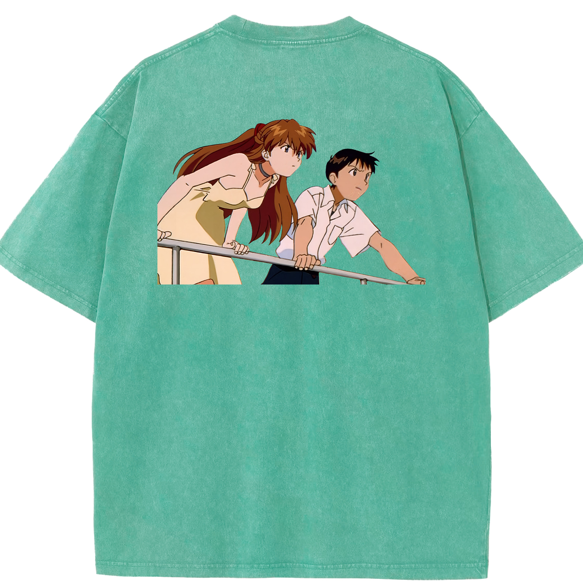 （画像用） EVA 新世紀エヴァンゲリオン 綿100% ヴィンテージ風 半袖Tシャツ（背面プリント）